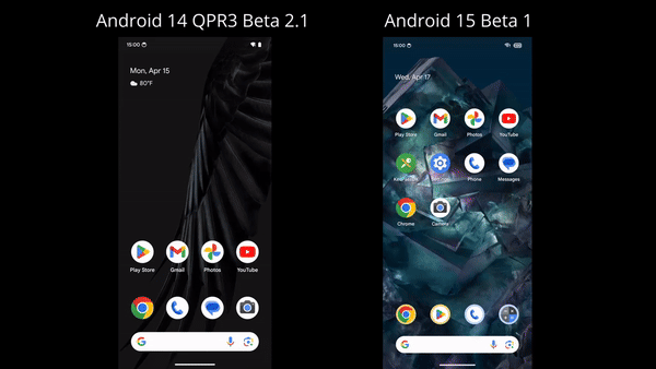 New Pixel Launcher animation in Android 15 Beta 1