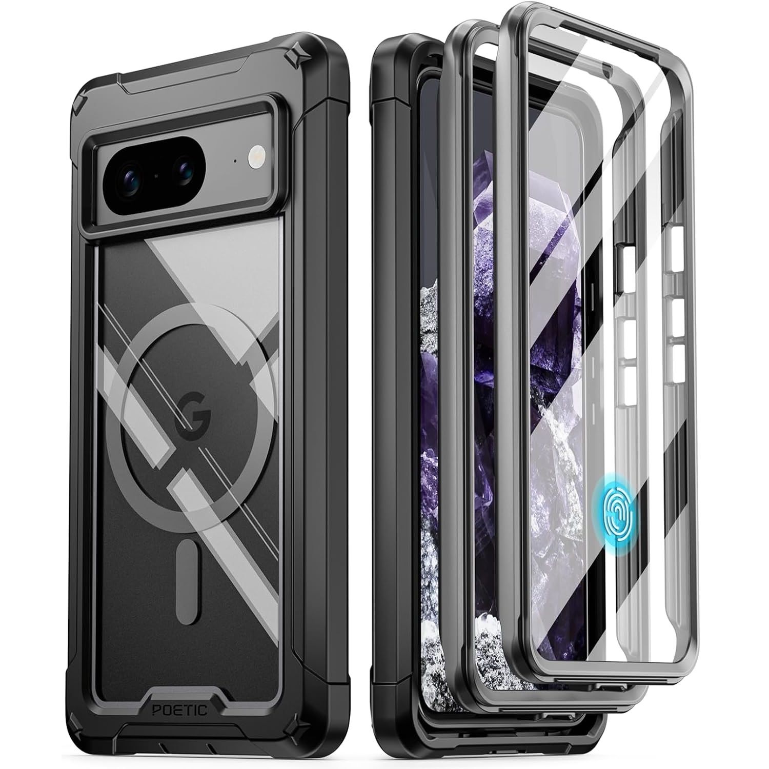 Poetic Guardian MagPro for Pixel 8, front and back views