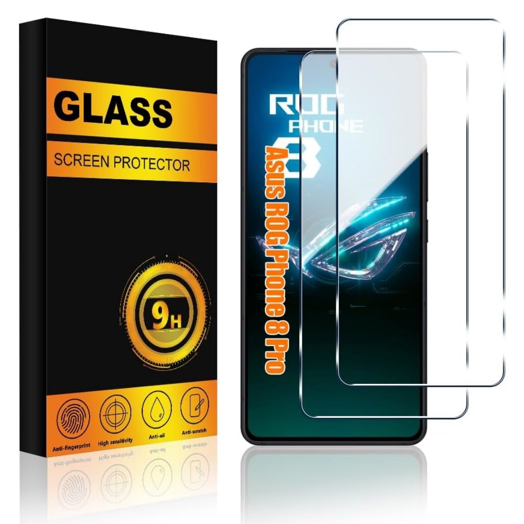 Pusiikeer Tempered Glass for ROG Phone 8 and packaging