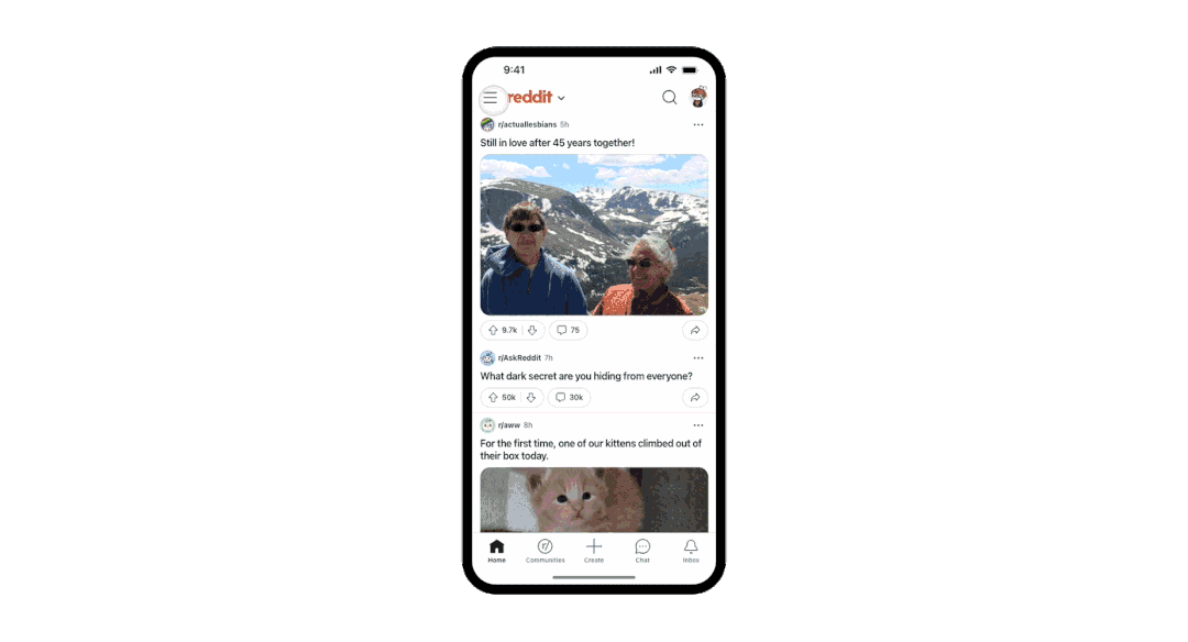 UI animation of jumping directly to Reddit comments