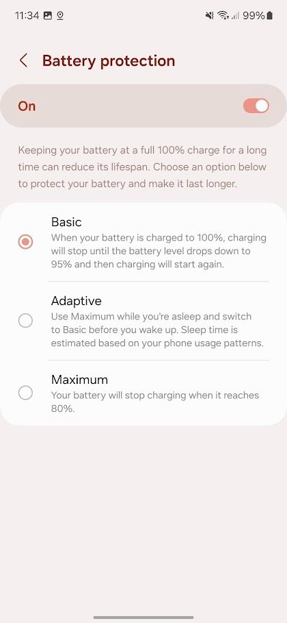 samsung galaxy battery protection toggles