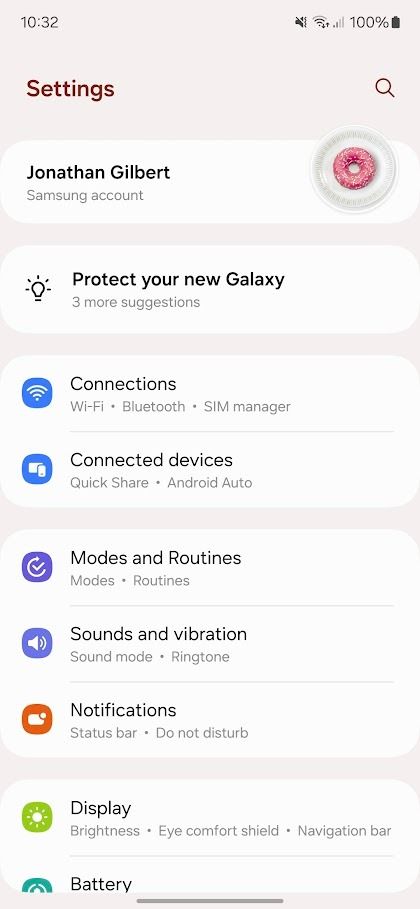 samsung galaxy settings app light mode