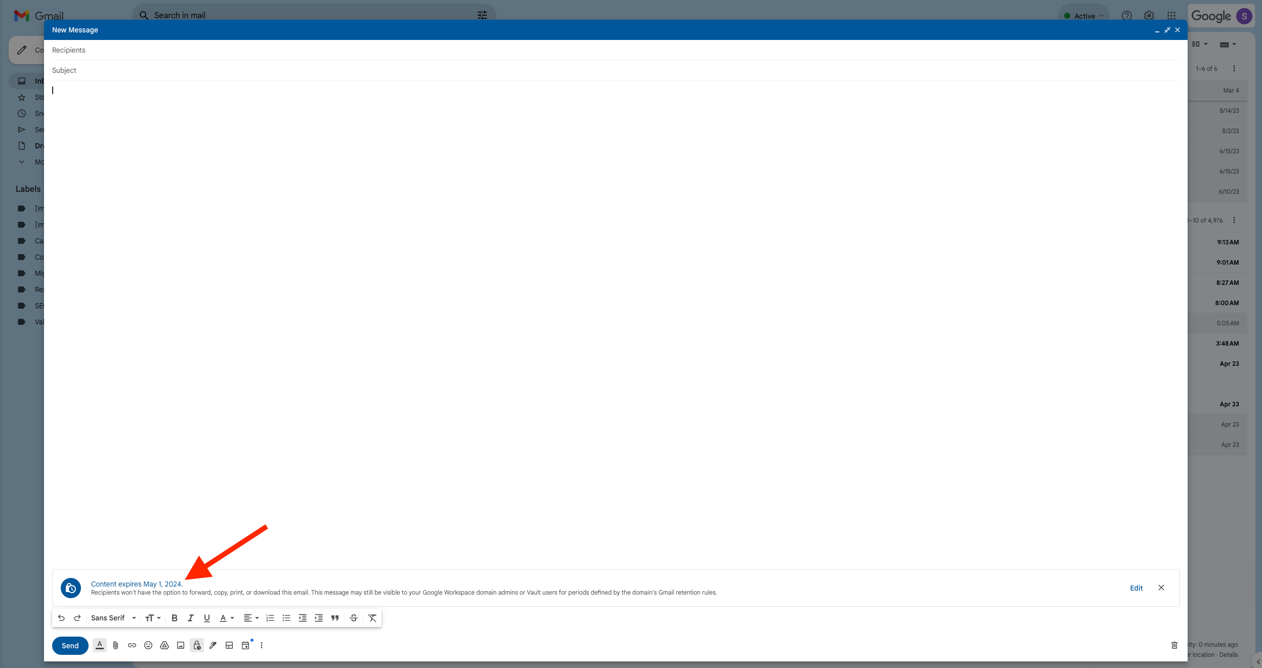 Gmail: How to send a secure email message