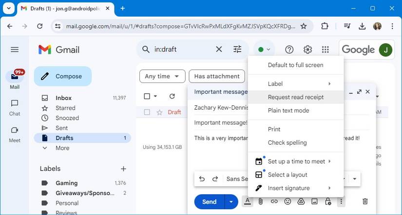 View Gmail Send How to tell if someone has read your email on Gmail