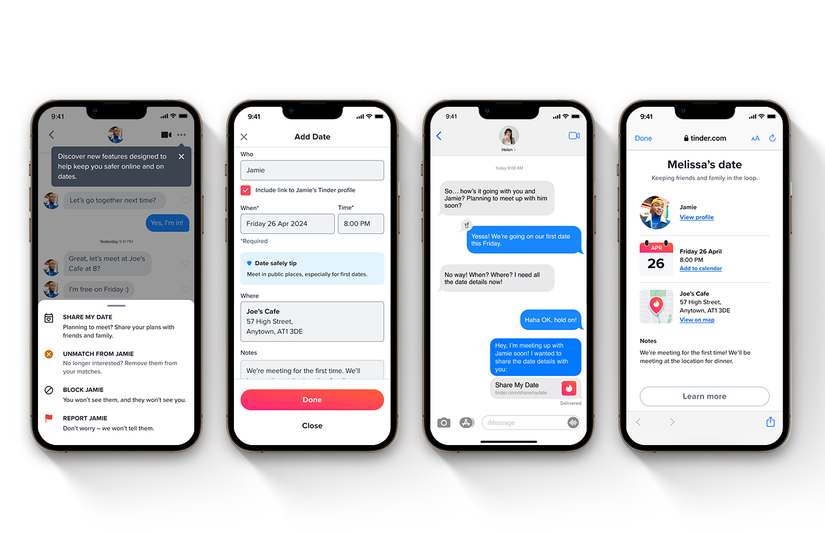 Tinder'da paylaşılan tarih örneği