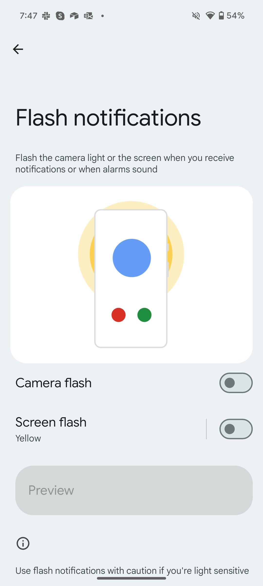 Notification flashes on Android