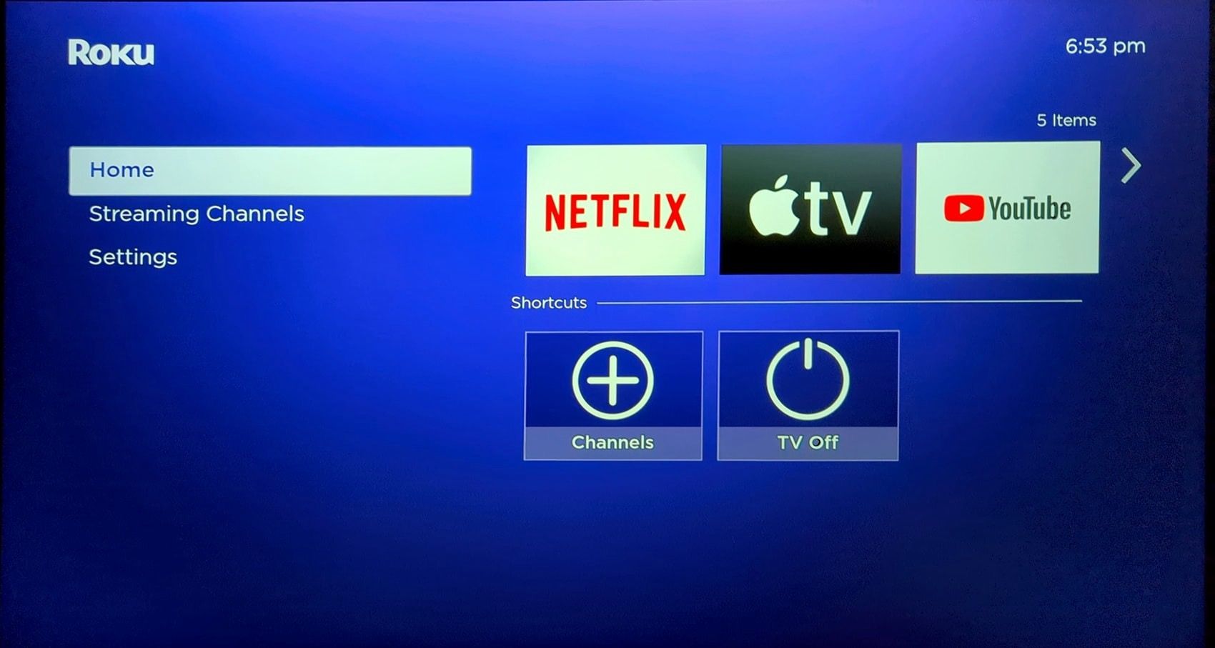 Open Roku OS settings