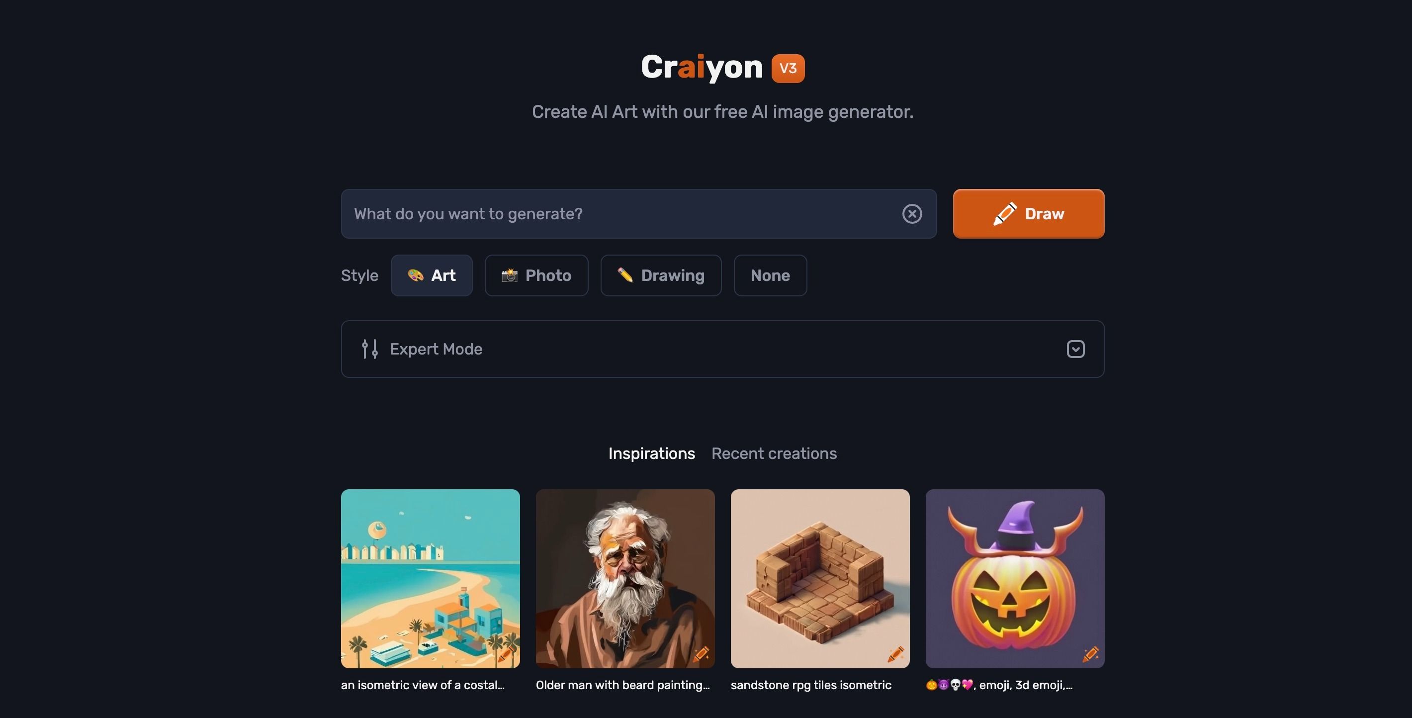Craiyon features 