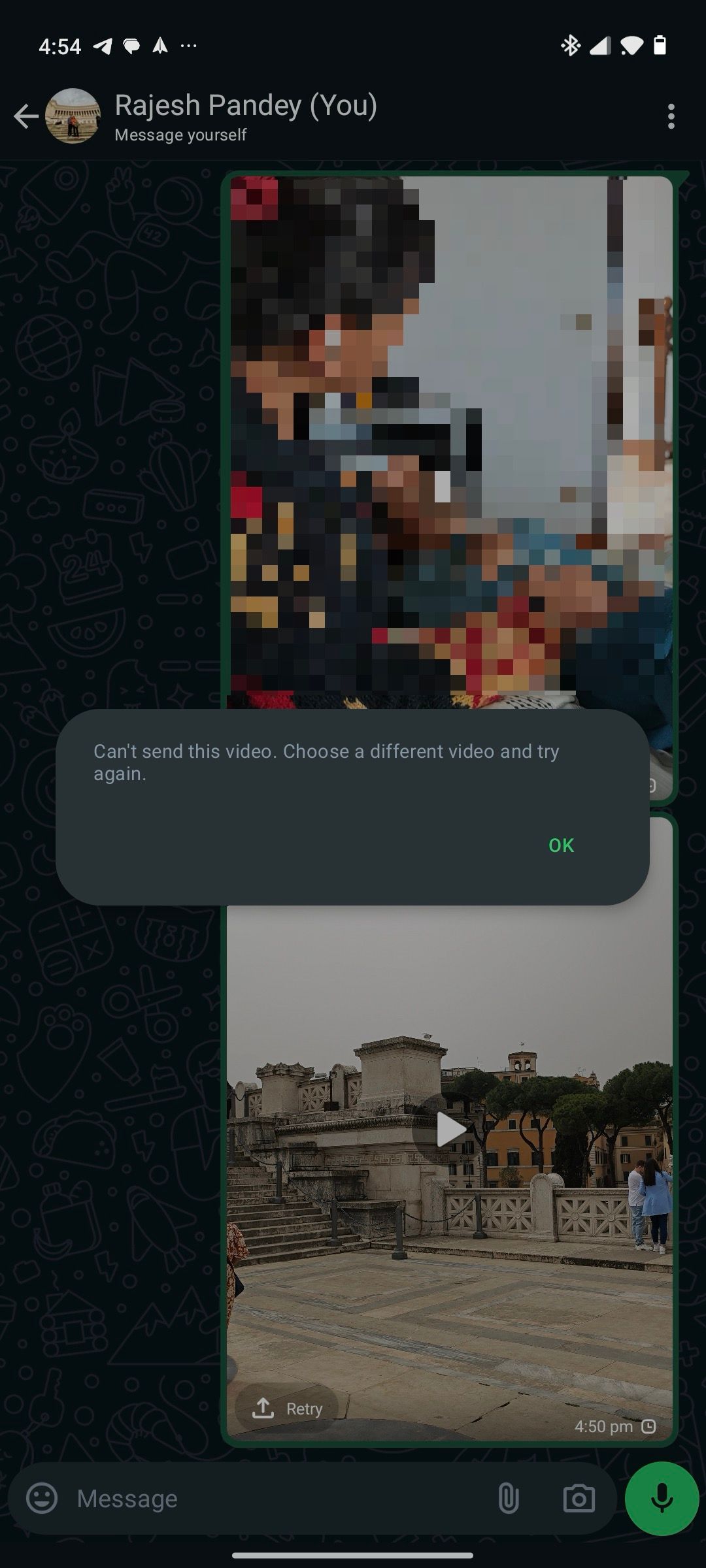 WhatsApp video sharing bug on Android