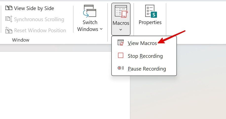 View macros in Word