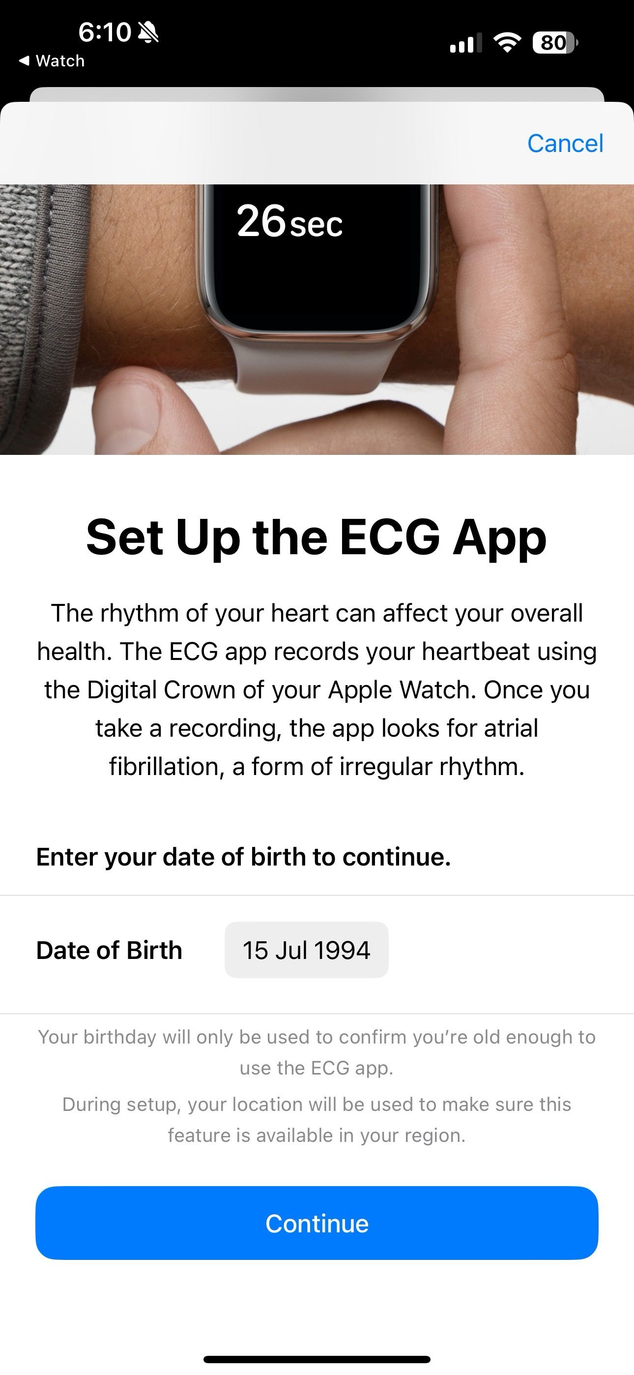 Set up ECG on Apple Watch