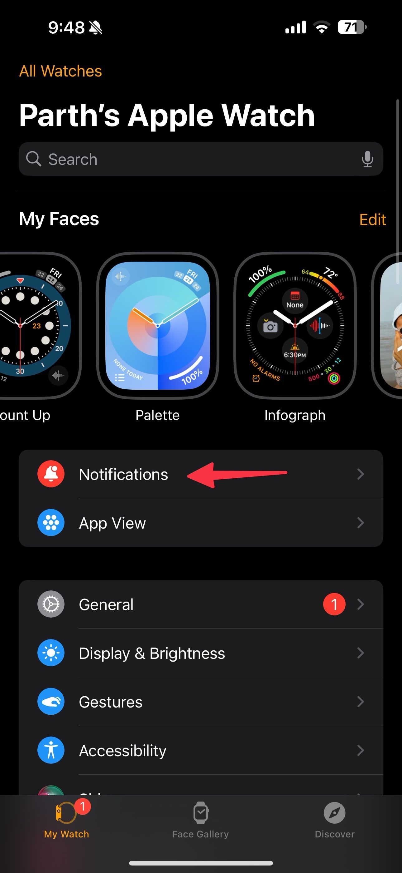 Notifications on Apple Watch