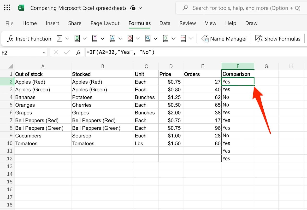 Dragging Excel cells to apply values simultaneously