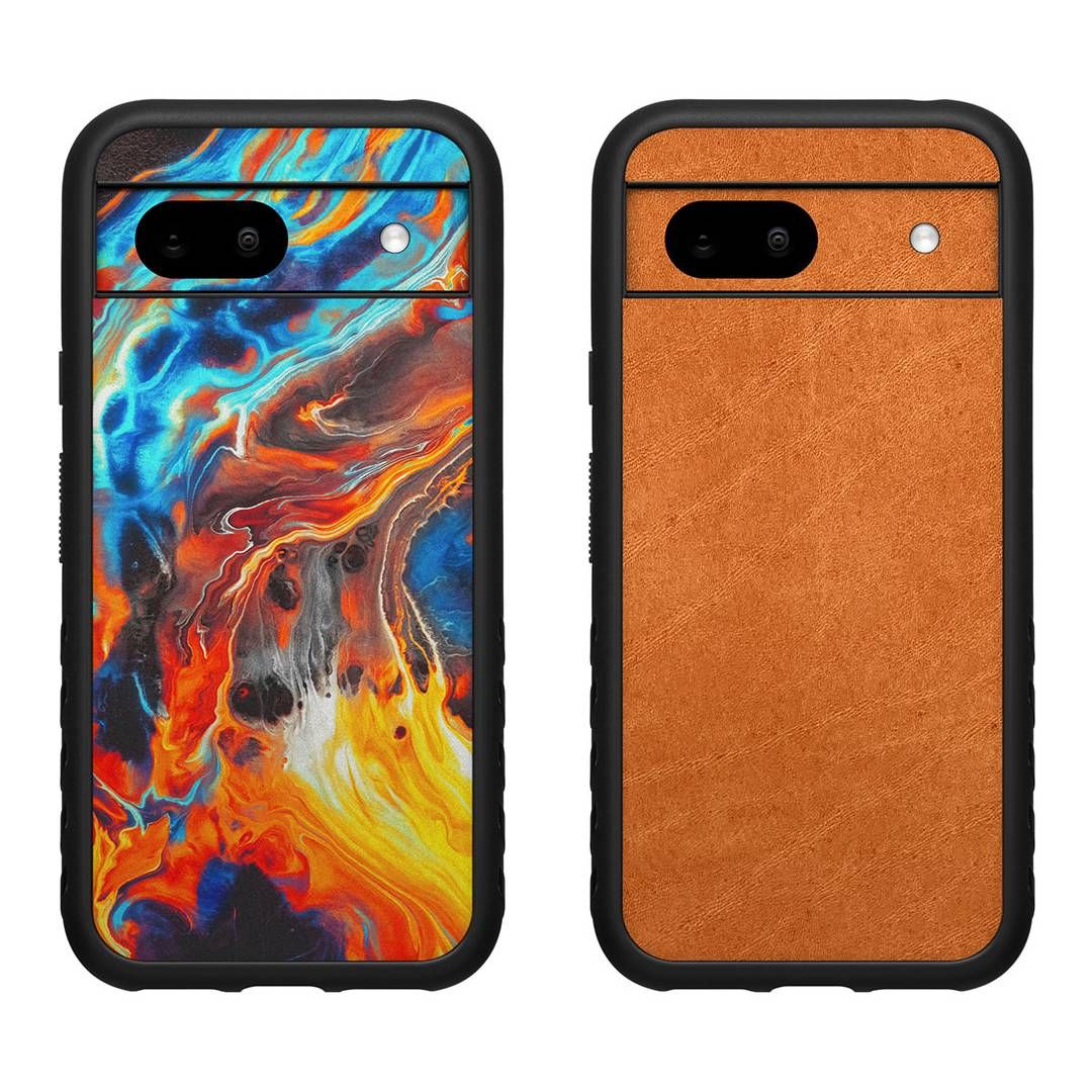 A render of two colorways of the Dbrand Grip Pixel 8a case