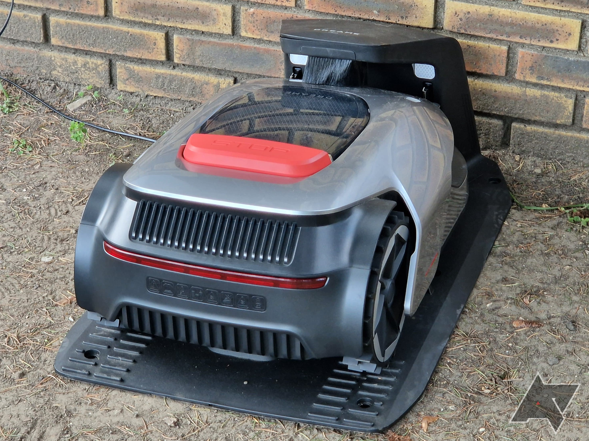 Read view of the Dreametech Robotic Mower A1 dock