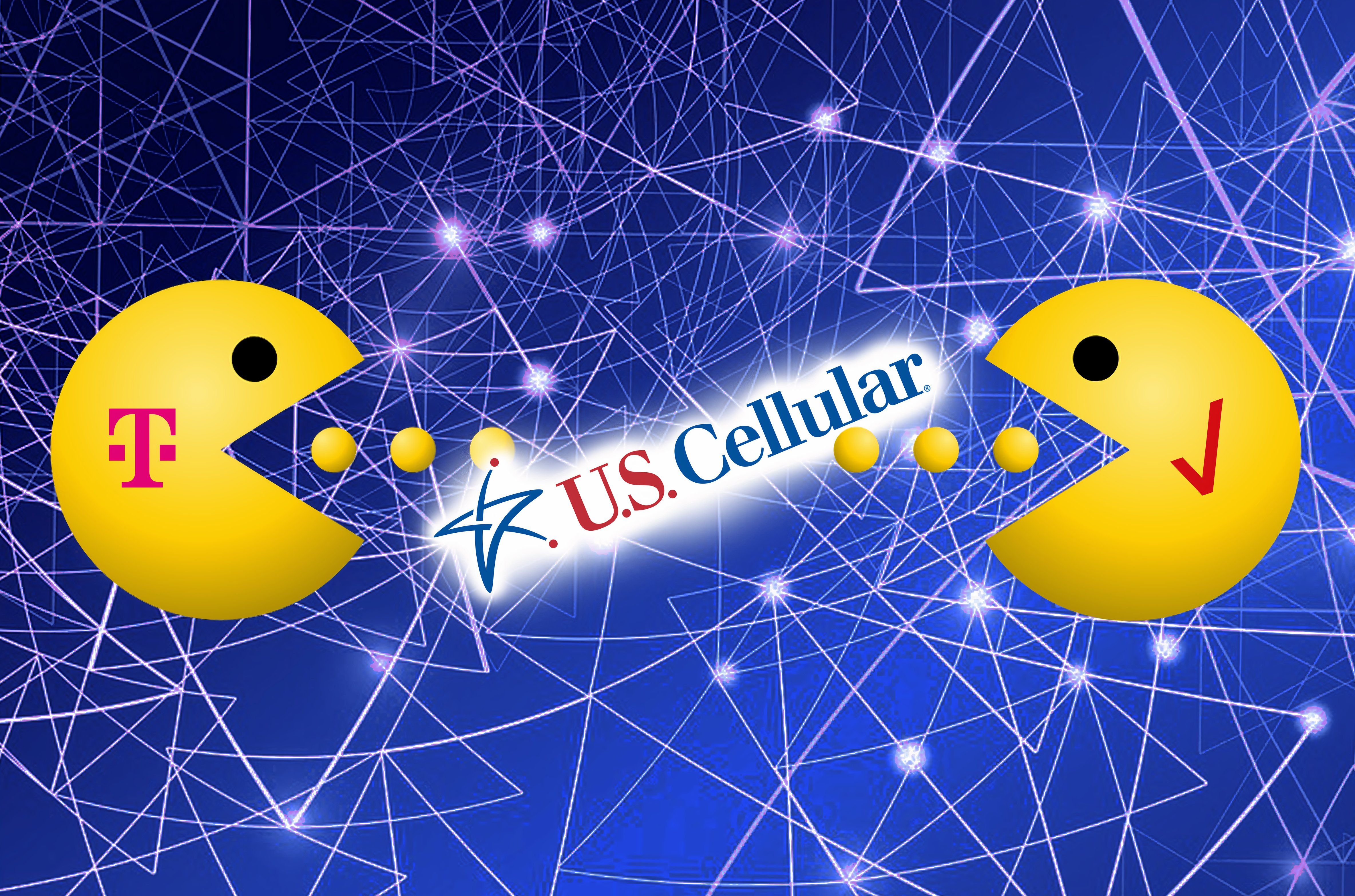 T-Mobile and Verizon Pac-Man trying to take a part of US Cellular