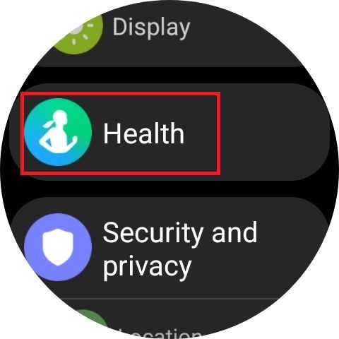 Screenshot highlighting the Health app on the Samsung Galaxy Watch 6