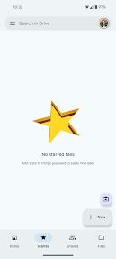 google drive starred files on android