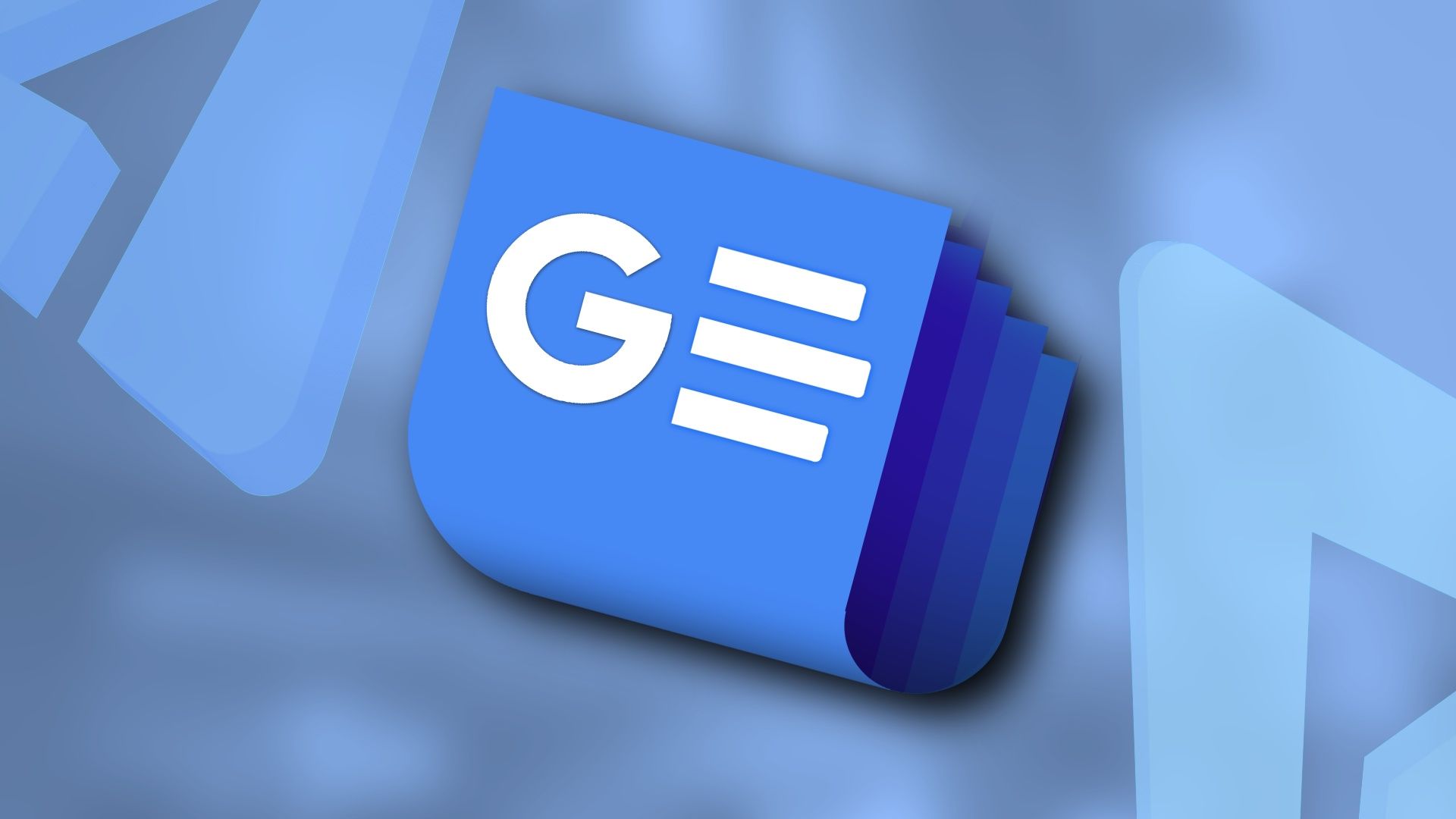 The Google News app icon against a blue background with the AP logo