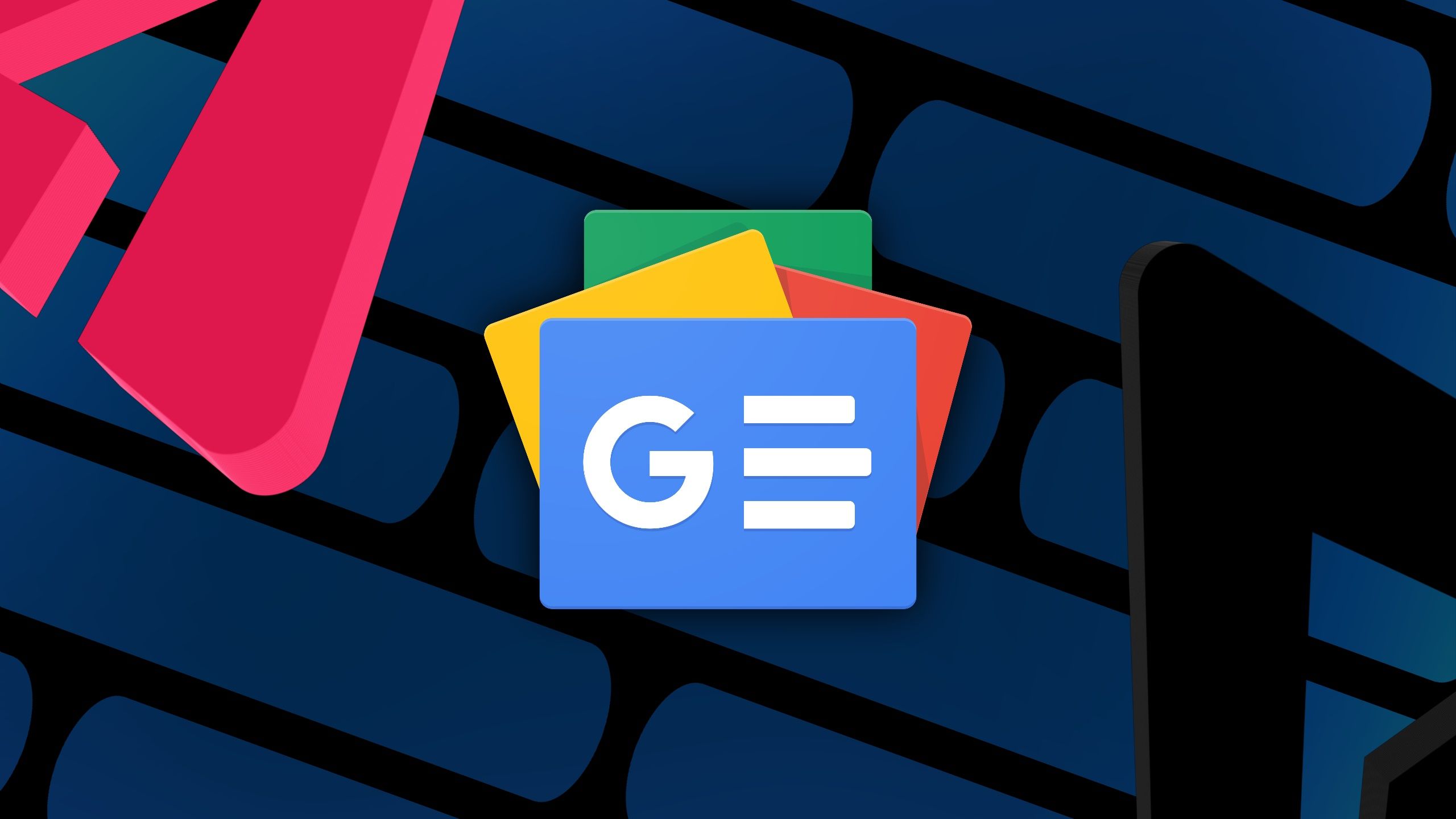 The Google News icon against a blue background