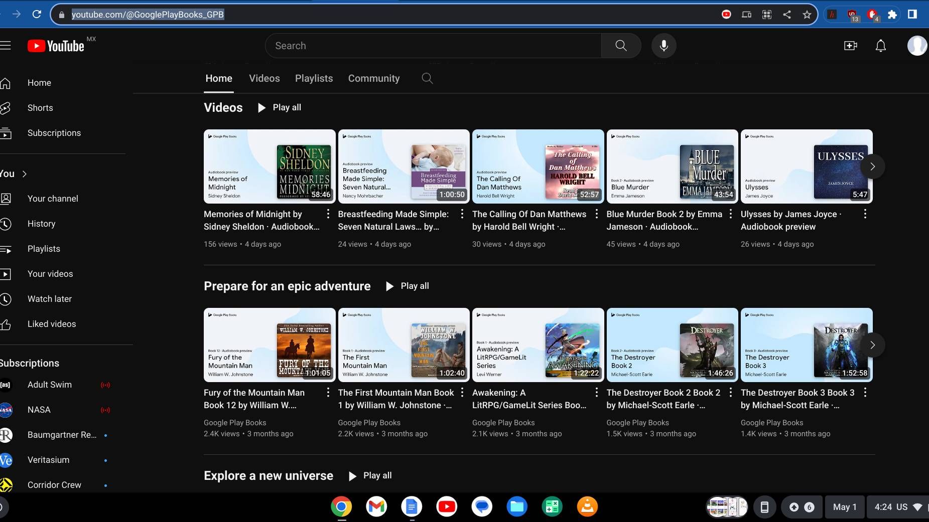 Google Play Books YouTube channel