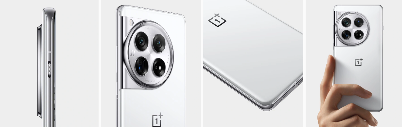 OnePlus 12 in Glacial White color.