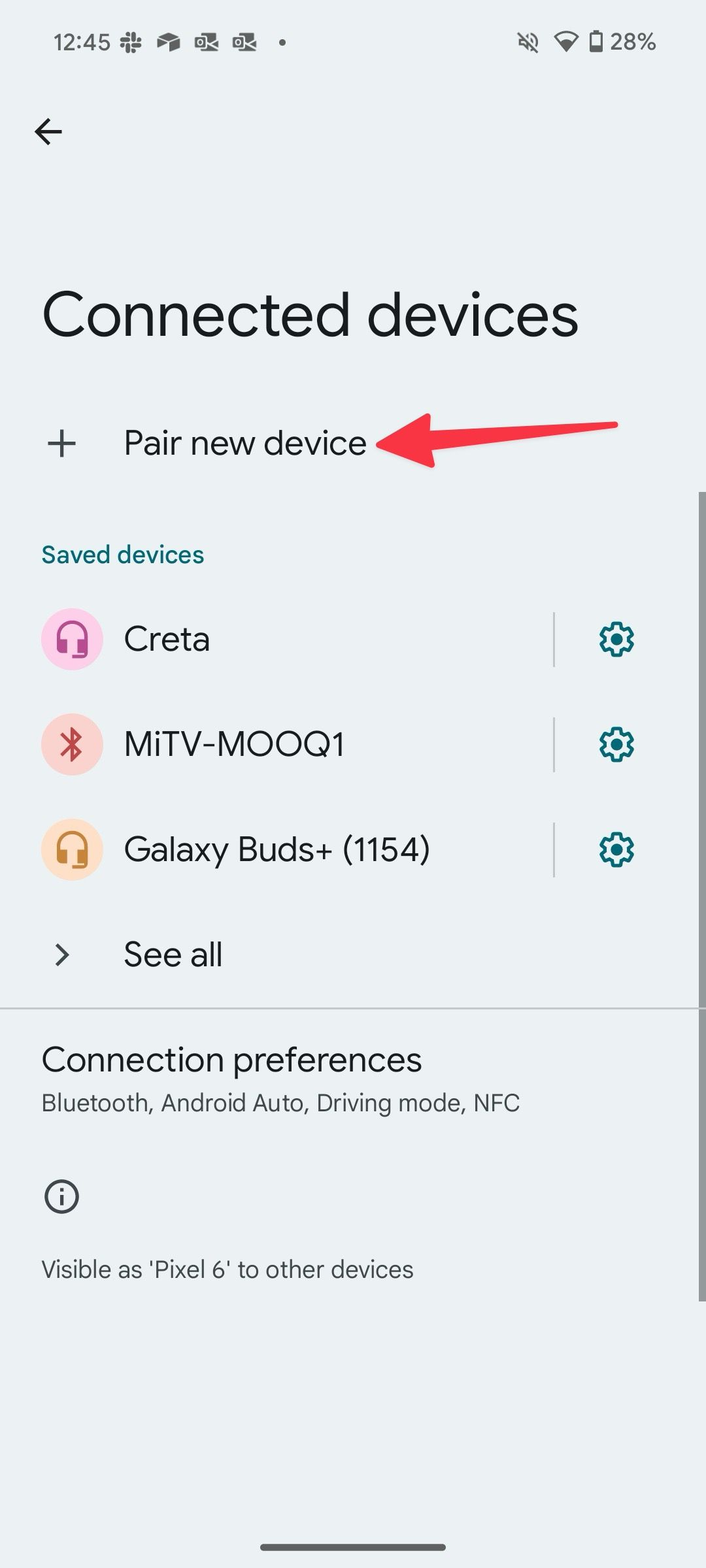 Pair a new device on Android