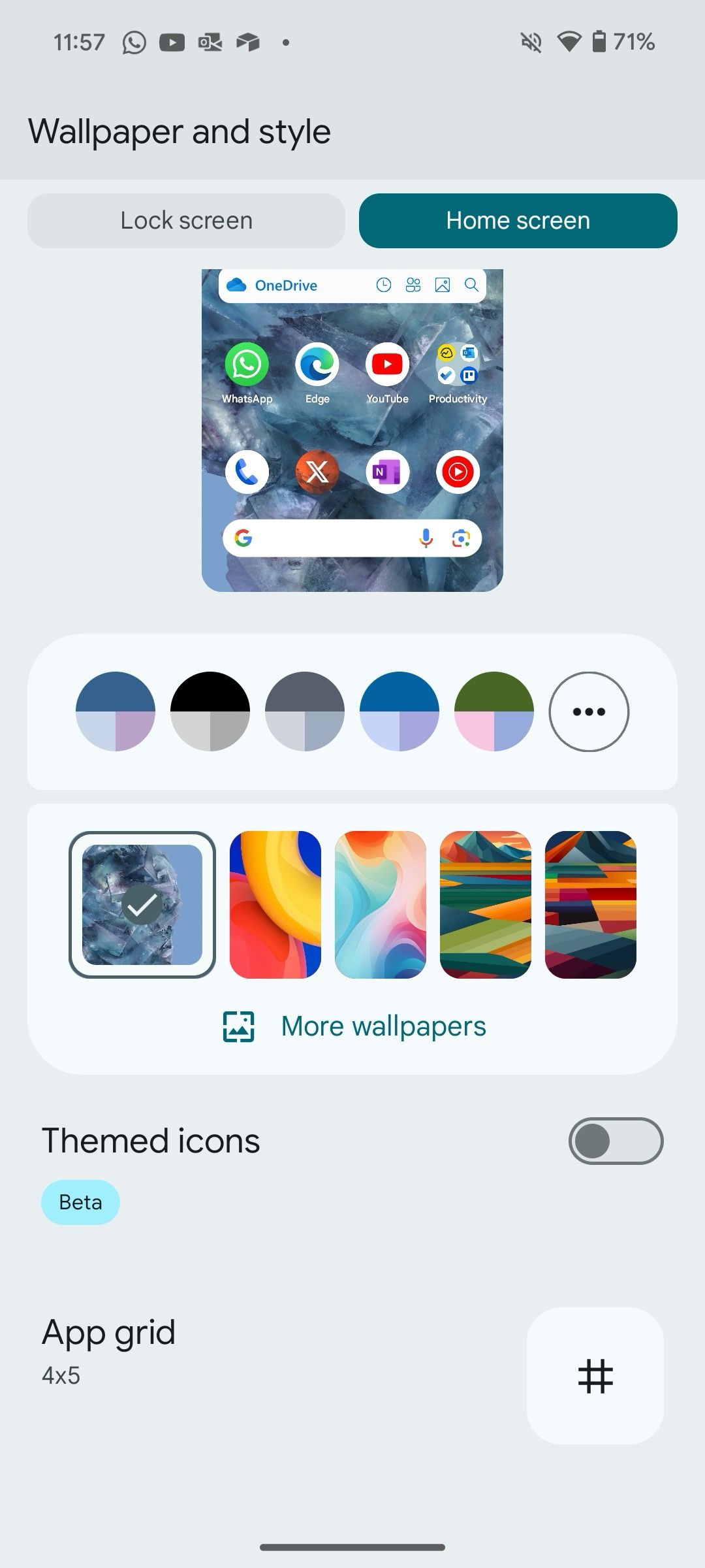 home screen customization on Pixel 8a