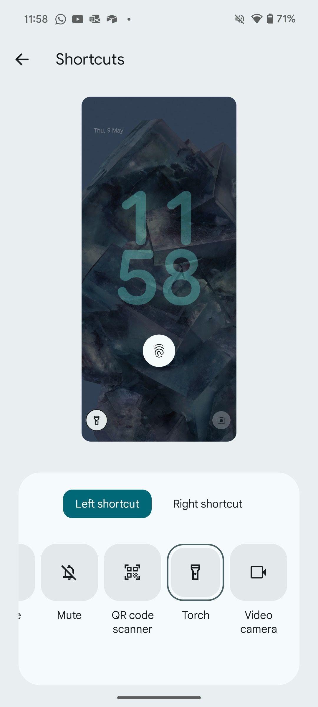 Lock screen shortcuts on Pixel 8a