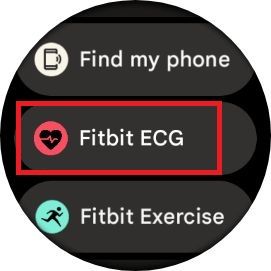 Screenshot highlighting Fitbit ECG on the Google Pixel Watch 2