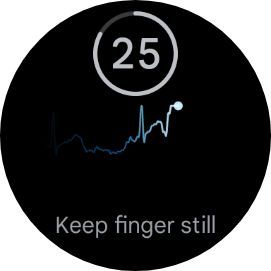Screenshot showing the Fitbit ECG app's instructions on the Google Pixel Watch 2