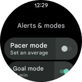 Screenshot showing the pacer mode on The Google Pixel Watch 2