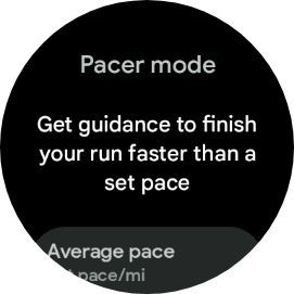 Screenshot the Average pace option on The Google Pixel Watch 2