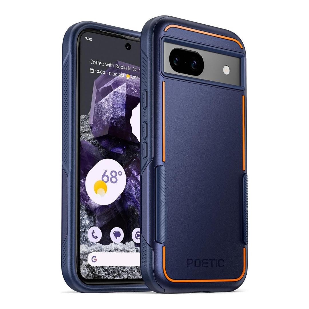 Poetic Neon for Pixel 8a, front and back views