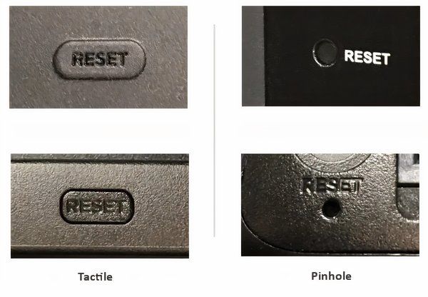 Two types of reset button on Roku devices