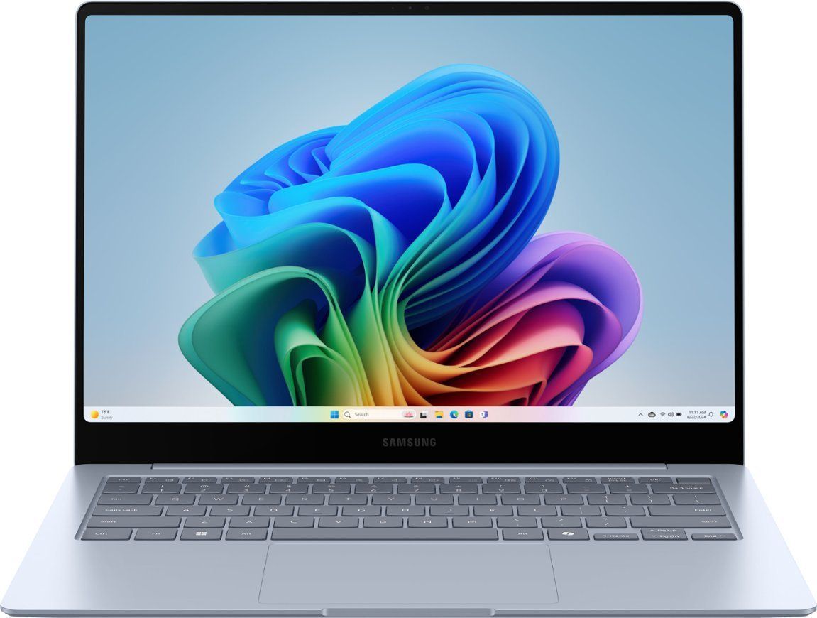 A render of the Samsung Galaxy Book4 Edge against a white background.