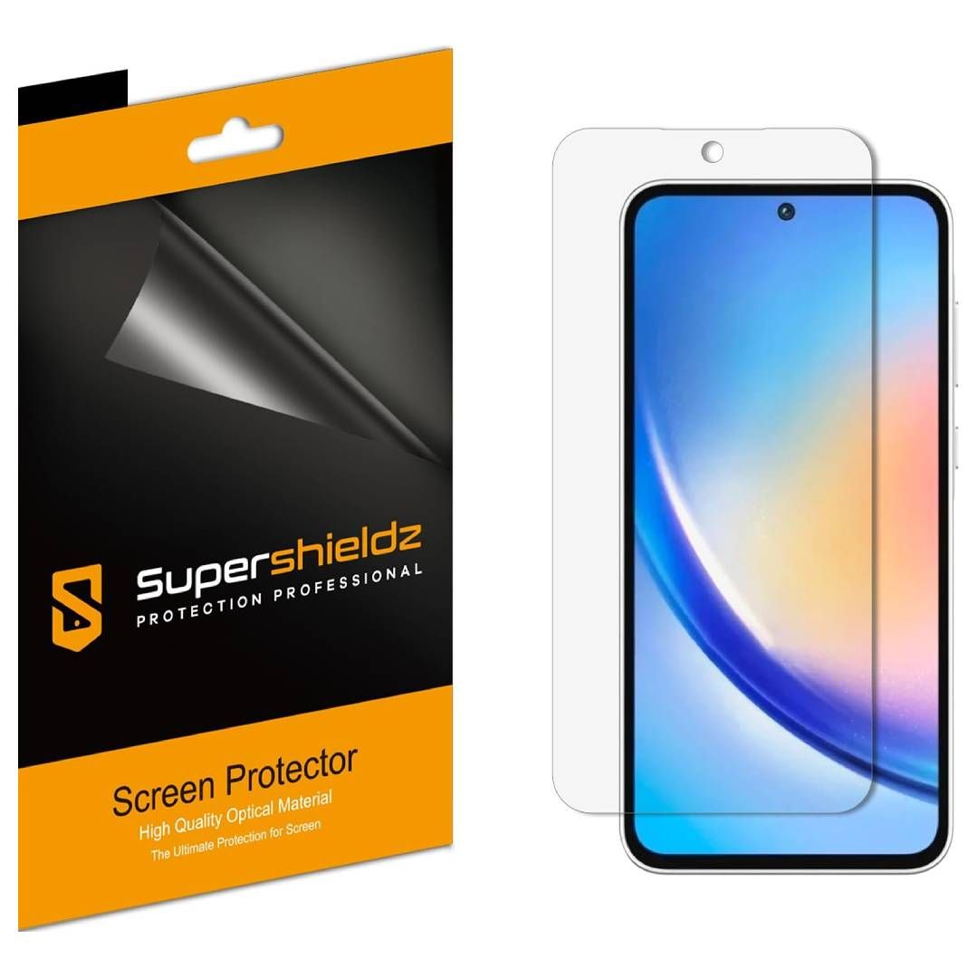 A render of the Supershieldz PET Galaxy A35 screen protector and its box