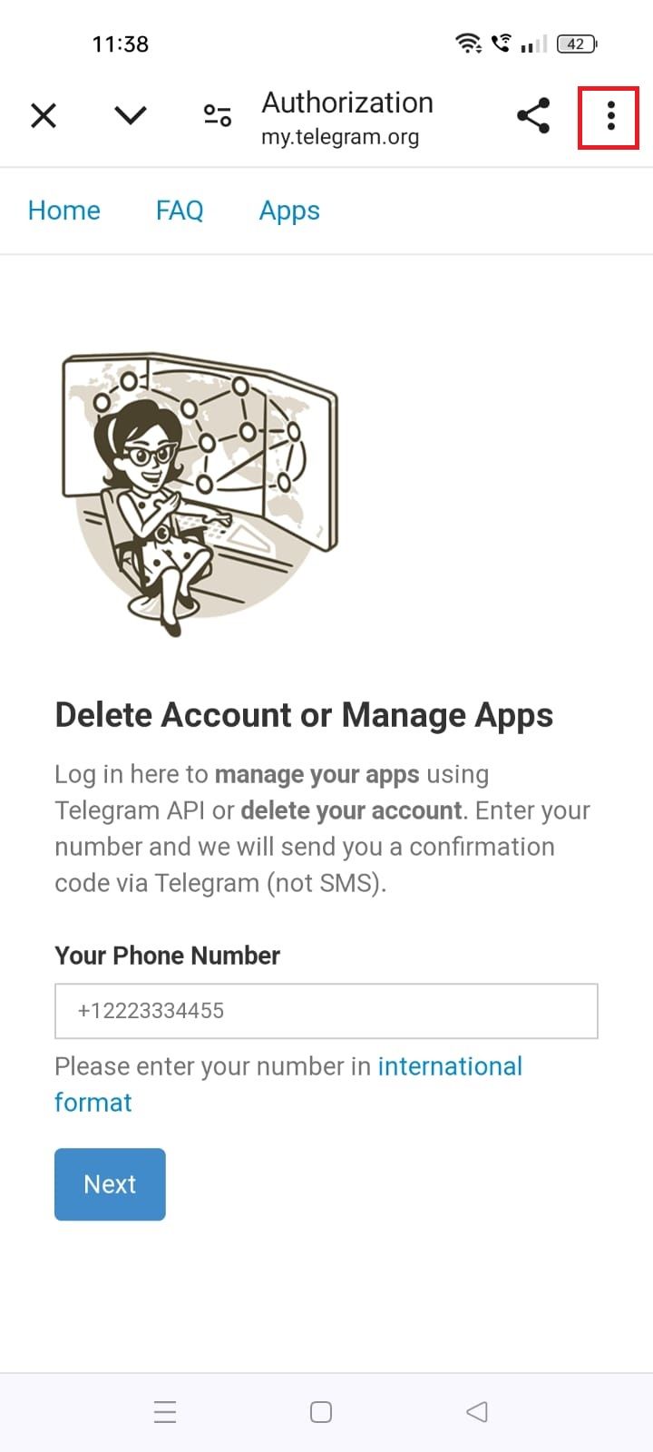 Telegram How to delete your account