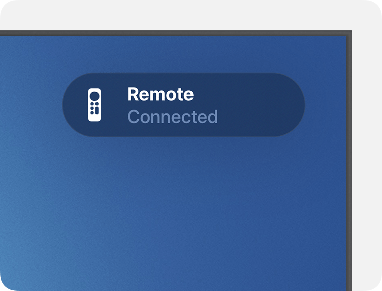Apple TV showing remote connected