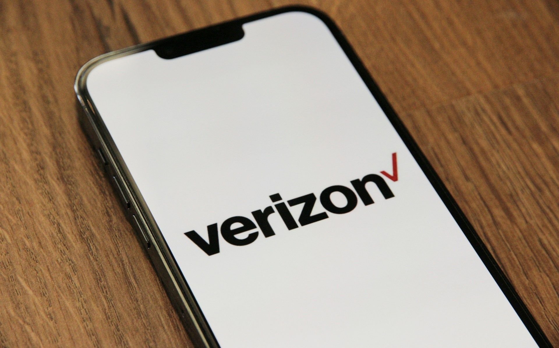 Image of the Verizon logo on a smartphone
