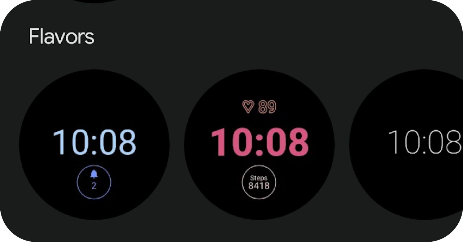 Flavors in Wear OS 5 watch face