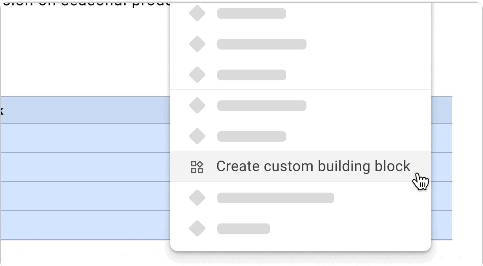 Custom building blocks in Google Docs