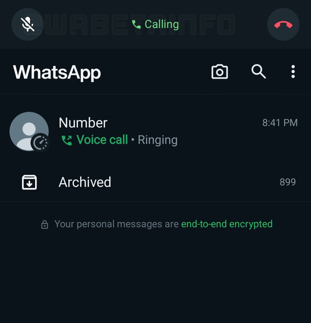 WhatsApp Voice Call Top App Bar New