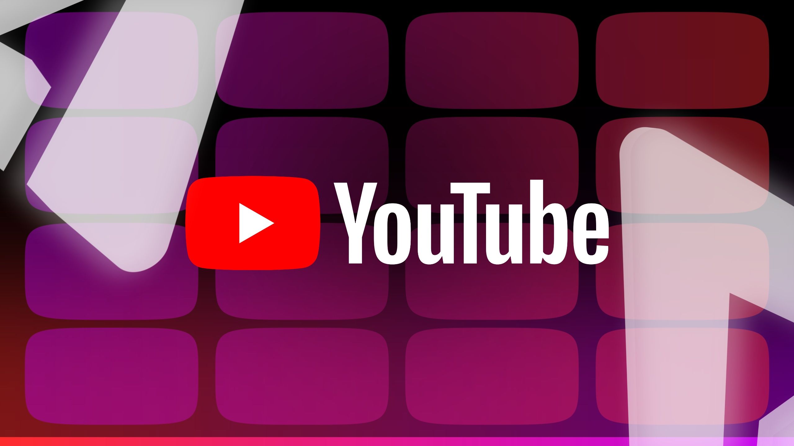 YouTube logo on a magenta background