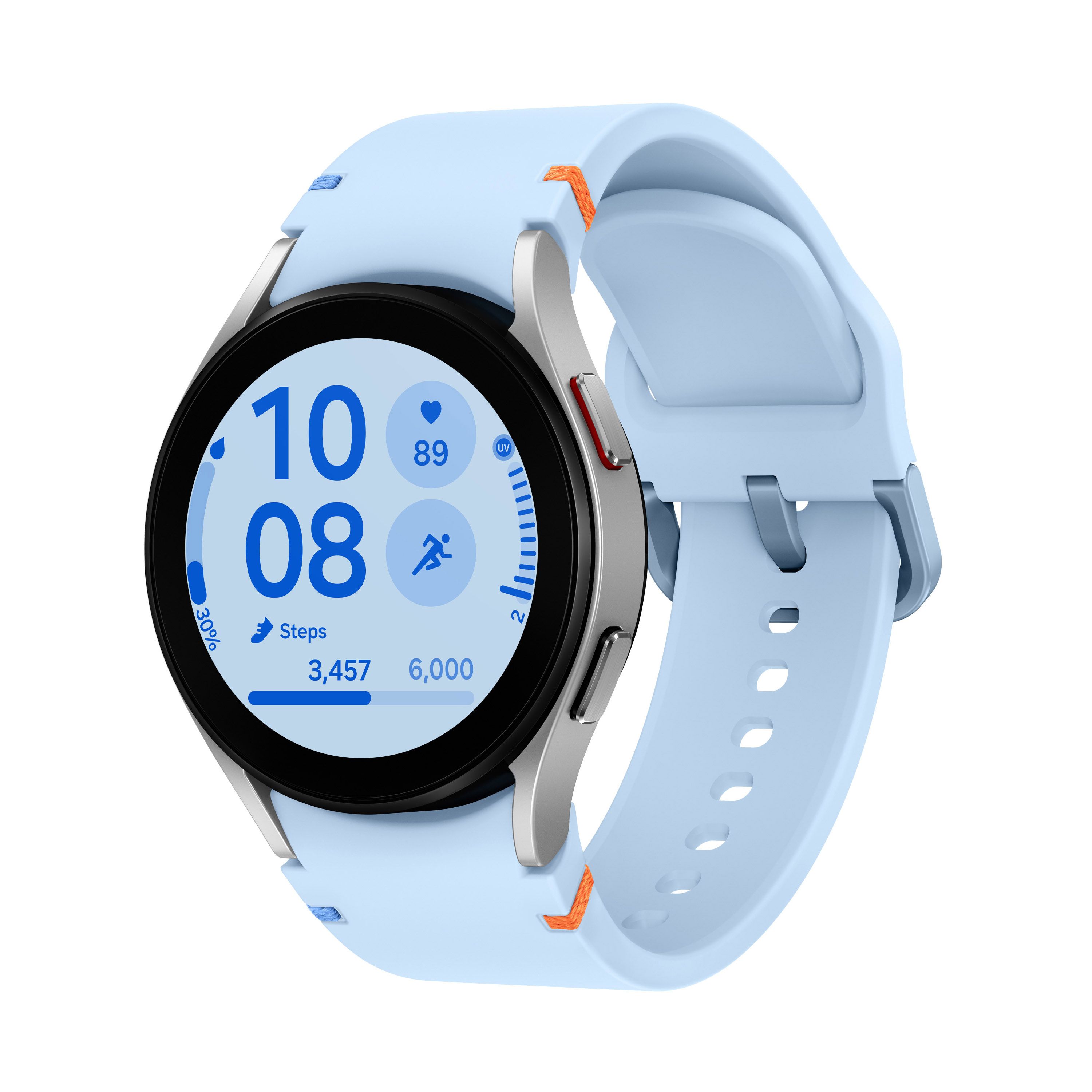 Render Galaxy Watch FE in silver.