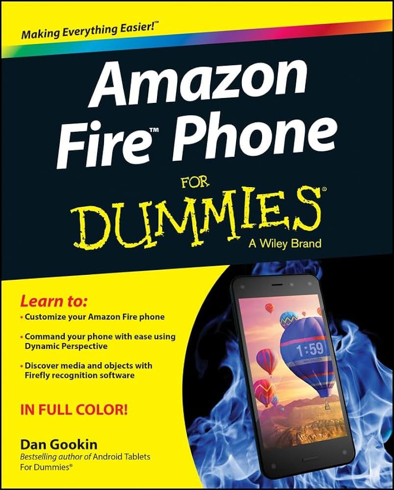 A render of the cover of the Amazin Fire Phone for Dummies book