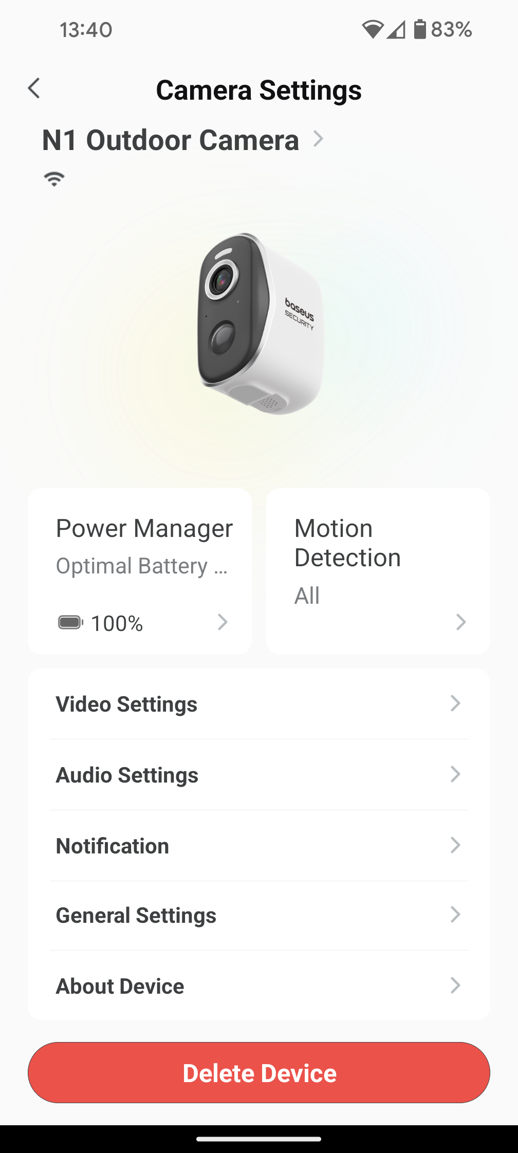 baseus n1 security app settings menu