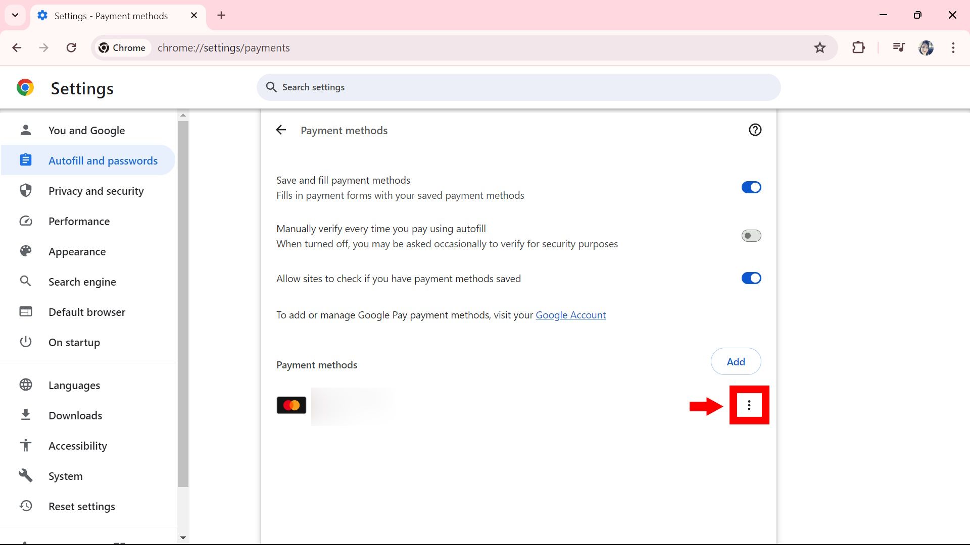 Google Chrome: How to manage your payment methods