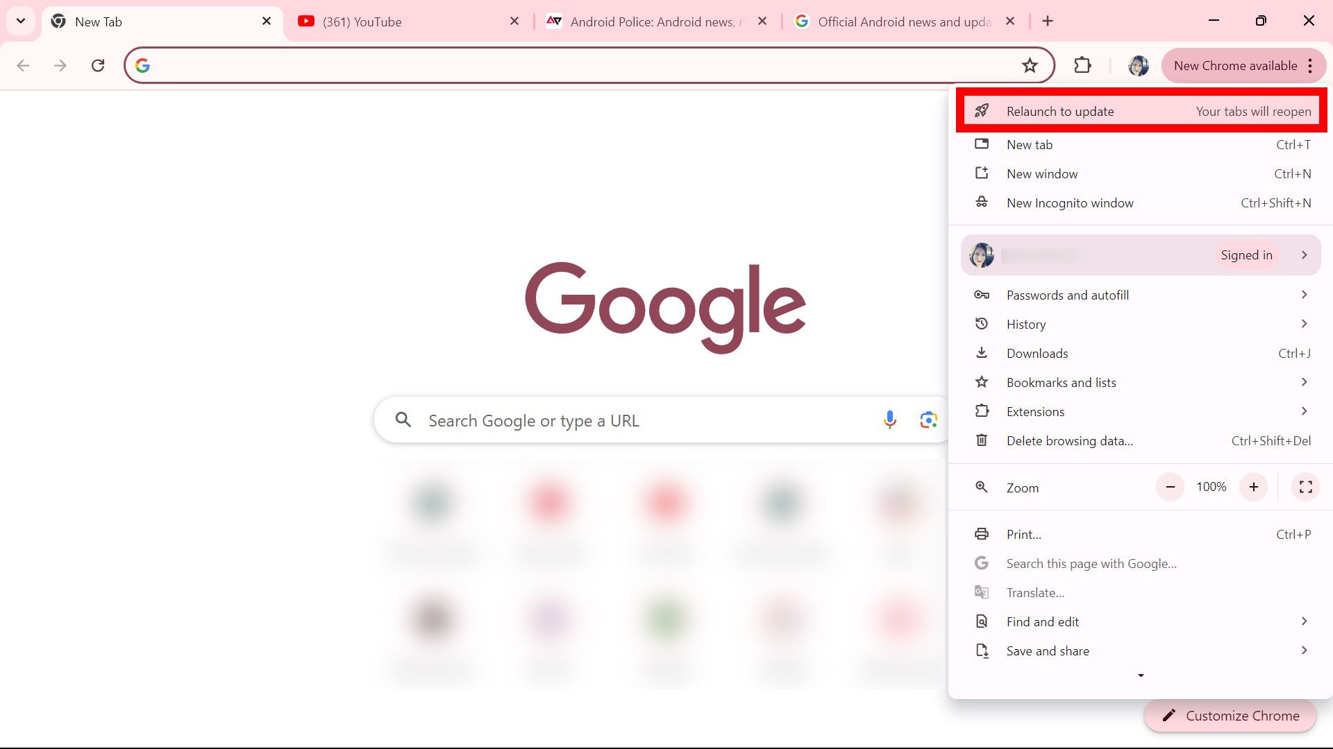 Google chrome how to restore closed tabs and sessions