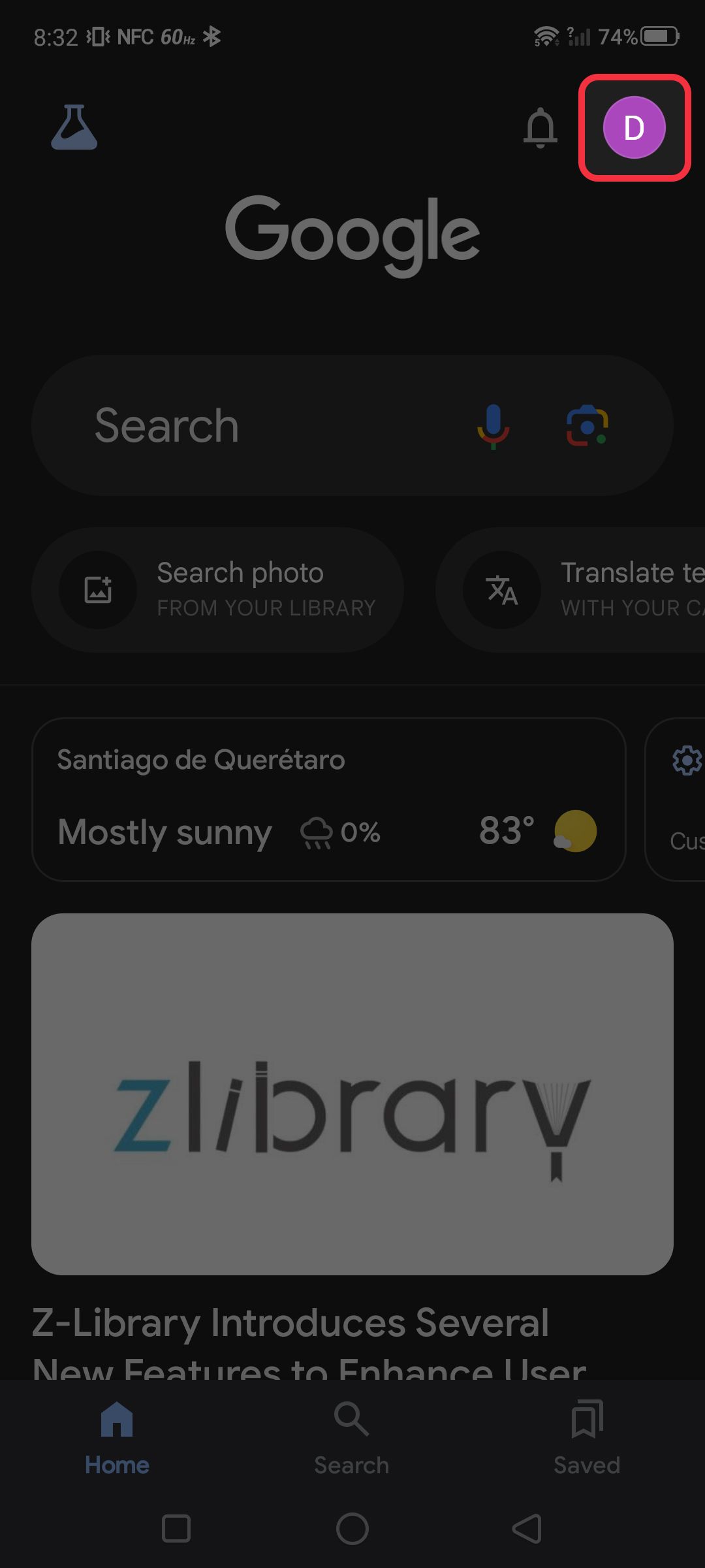 Google Discover's in-app browser adds a bottom search bar